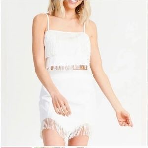 Altar’d State white fringe top & skirt